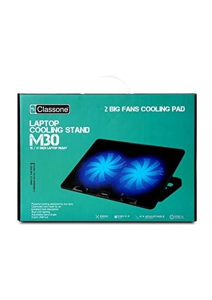 M30 Gaming LED Notebook Soğutucu, 15.6", Mavi