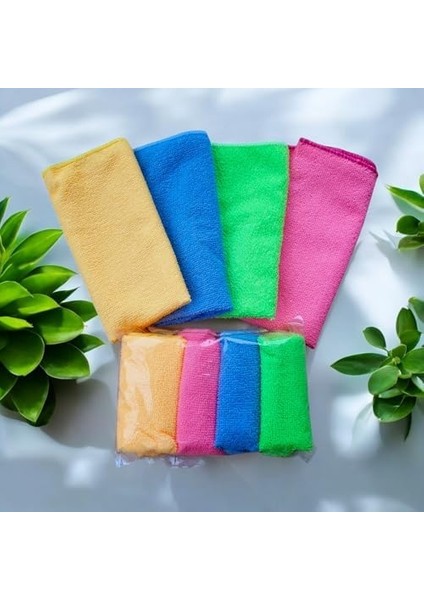 Temizlik Bezi 4'lü Paket - 40 x 40 cm , Yüksek Emici, Tüy ve Hav Bırakmaz, Çabuk Kuruyan, Çok Amaçlı Kullanım Için, Mutfak, Banyo, Araç ve Genel Temizlik Için Uygun, Yıkanabilir