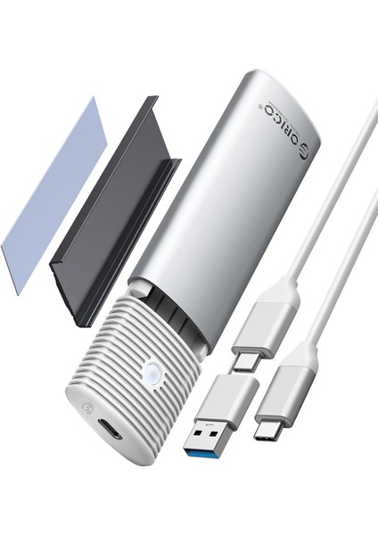 M.2 Nvme Sata SSD Muhafaza Adaptörü Aletsiz, USB C 3.2 Gen 2 10GBPS Nvme, 5gbps Ngff Sata Pcıe M-Anahtar (B+M Anahtar) 2230/2242/2260/2280, Alüminyum Harici M2 Kasa Desteği Uasp Trim-Pwem2-Wh