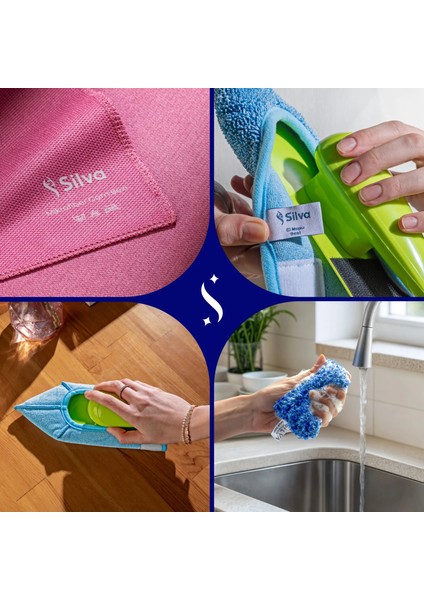 Her Eve Lazım Temizlik Seti (Premium El Mopu + Mikrofiber Cam Bezi Pembe + Premium Bulaşık Süngeri)
