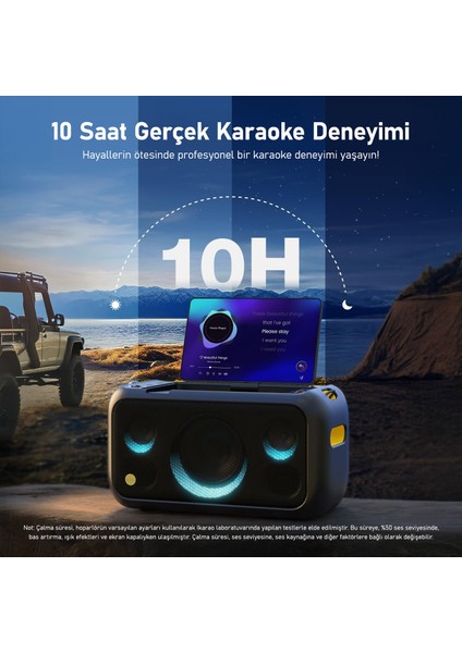 Partybox Break X1 800W Karaoke Bluetooth Hoparlör Seti, 13.3" Dahili Tablet, 2 Kablosuz Gizlenebilir Otomatik Şarjlı Mikrofon, Rgb Işıklı Taşınabilir Ses Bombası Siyah