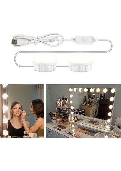 USB Dokunmatik Karartma Güzellik Dolgu Işığı 2 LED Beyaz (Yurt Dışından)