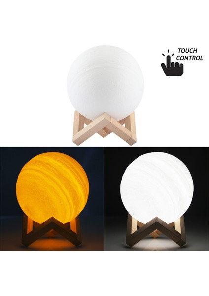 2 Renkli 3D Jüpiter Lamba LED Gece Lambası Çok Renkli (Yurt Dışından)