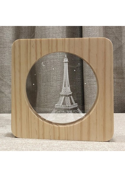 Eyfel Kulesi Şekli USB Ahşap Gece Lambası Eyfel Kulesi Beyaz (Yurt Dışından) fiyatları