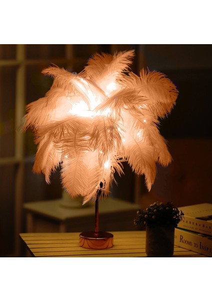 Tüy Gece Lambası LED Bakır Tel Lamba Turuncu (Yurt Dışından)