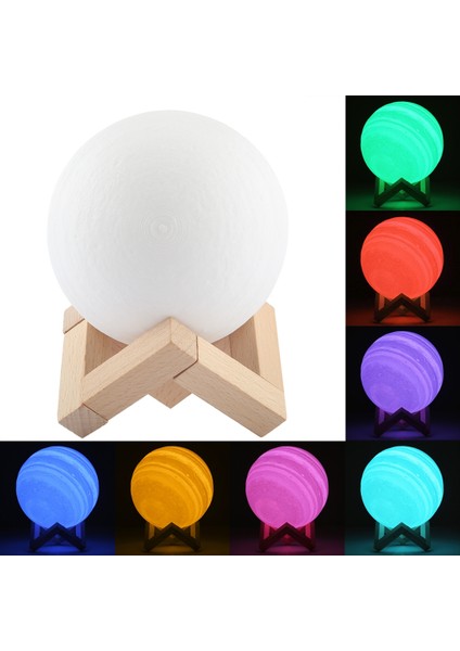 7 Renkli 3D Jüpiter Lamba LED Gece Lambası Çok Renkli (Yurt Dışından)