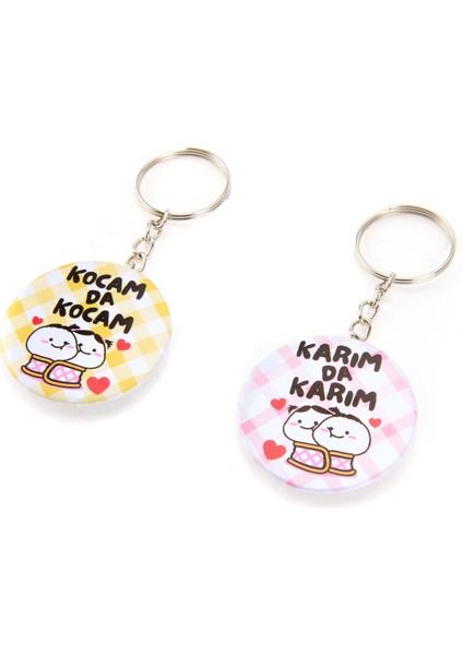 Karım Da Kocam 2'li Metal Anahtarlık Seti - Renkli - 10 cm modelleri