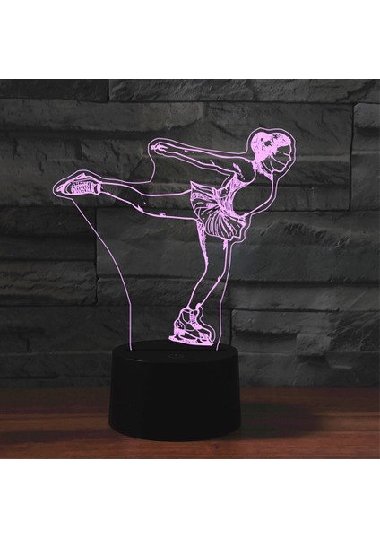 Buz Pateni LED Gece Lambası, USB ve Çok Renkli (Yurt Dışından)