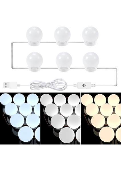 3 Renkli Ayna Ön Lamba Ampulleri, Güç Kaynağı: 6 LED Çok Renkli (Yurt Dışından)