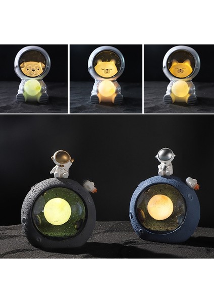 Resin Planet Gece Lambası, Stil: Puppy Astronaut Çok Renkli (Yurt Dışından)