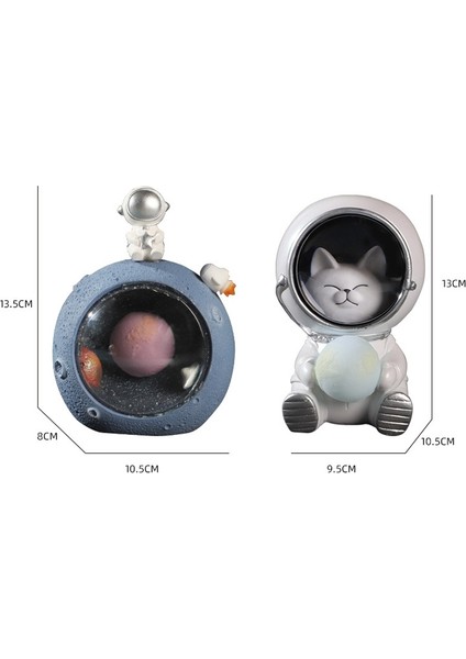 Resin Planet Gece Lambası, Stil: Puppy Astronaut Çok Renkli (Yurt Dışından)