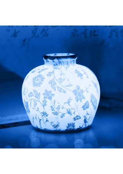 Qh-28 Mavi-Beyaz Porkain Silikonlu Gece Lambası Çok Renkli (Yurt Dışından)