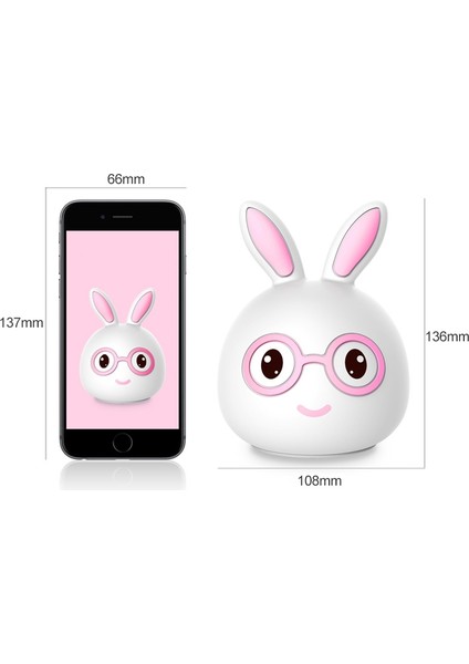 Happy Rab Gece Lambası, USB Şarj Versiyonu Pembe (Yurt Dışından)