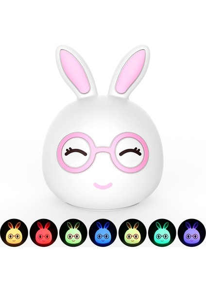 Happy Rab Gece Lambası, USB Şarj Versiyonu Pembe (Yurt Dışından)