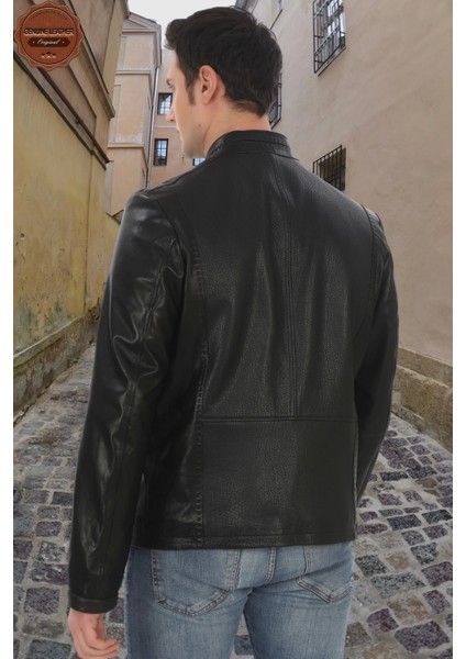 Erkek Hakiki Derimont Siyah Kuzu Derisi Ceket Fermuarlı Cepli El Yapımı Motorcu Tarzı Slim Fit modelleri