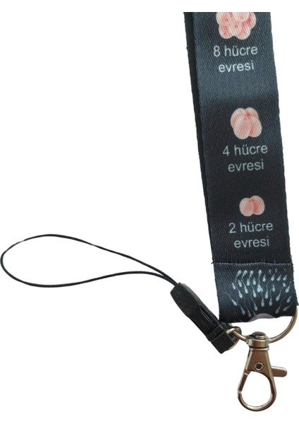 Fetüs Evreleri Kadın Doğum Kart Askısı Yaka Kartı Boyun Askı Ipi Telefon Askısı Yatay Dikey Kart Koruyucu modelleri