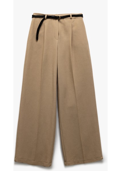 Viskon Keten Karışımlı Cepli Düz Bol Paça Kumaş Pantolon fırsatları