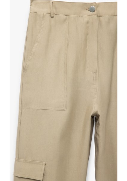 Kargo Cepli Düğmeli Lastikli Paça Jogger Pantolon modelleri