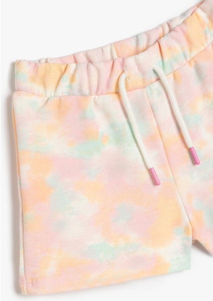 Beli Bağcıklı Pamuklu Batik Desenli Şort modelleri