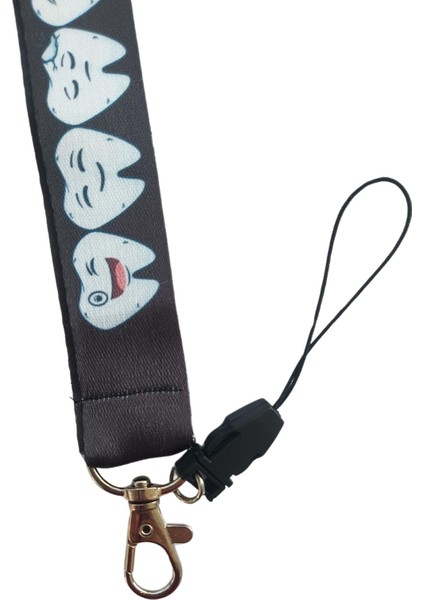 Sevimli Dişler Kart Askısı Yaka Kartı Boyun Askı İpi Telefon Askısı Yatay Dikey Kart Koruyucu modelleri