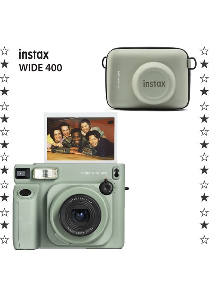 Instax Wide 400 Yeşil Fotoğraf Makinesi ve Eva Kılıf Seti