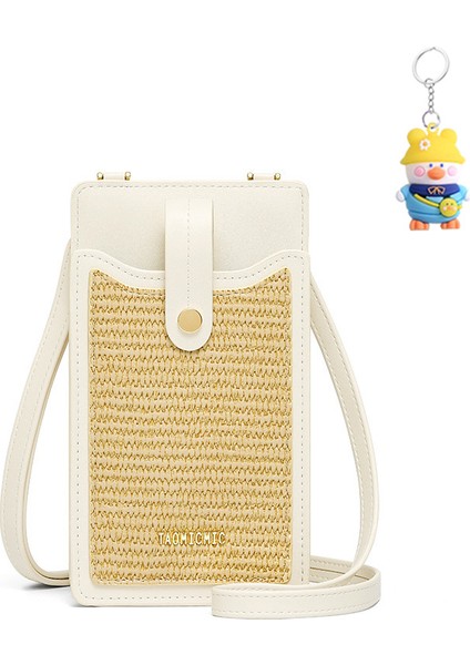 Crossbody Çanta Kadın Banliyö Cep Telefonu Çantası Basit Fermuarlı Moda Kimlik Bozuk Para Cüzdanı Kart Tutucu (Yurt Dışından)