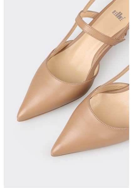 Naturel Deri Kadın Topuklu Ayakkabı fırsatları