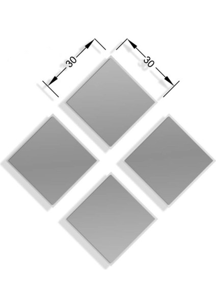 Beyaz Dekoratif Ayna 30 x 30 cm 4’lü Set fırsatları