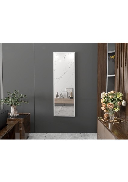 Beyaz Dekoratif Boy ve Duvar Aynası 120 x 40 cm Fenomen Ayna