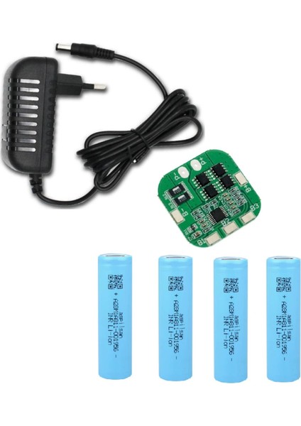 4 Adet Aspilsan Li-Ion Pil, 4s 20A Bms. ve 18 Volt 1 Amper Adaptör