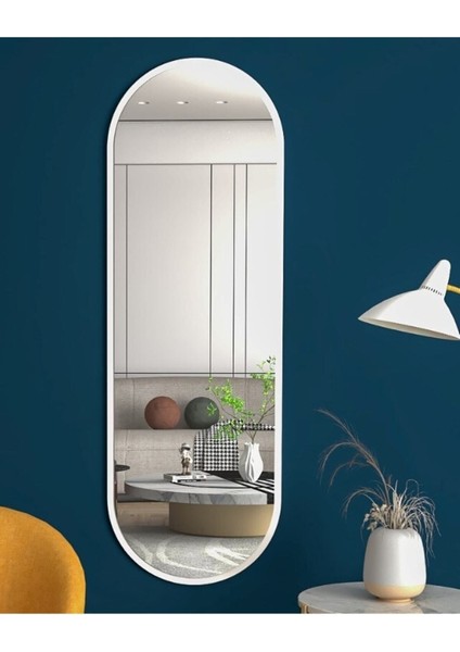 Beyaz Oval Dekoratif Boy Aynası Fenomen Ayna 150 x 50 cm fiyatları