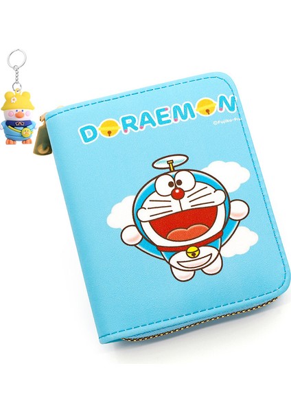 Mini Karikatür Cüzdan Doraemon Para Cüzdanı Öğrenci Para Cüzdanı Kart Tutucu 2-1 Taşınabilir Cüzdan Fermuarlı (Yurt Dışından)