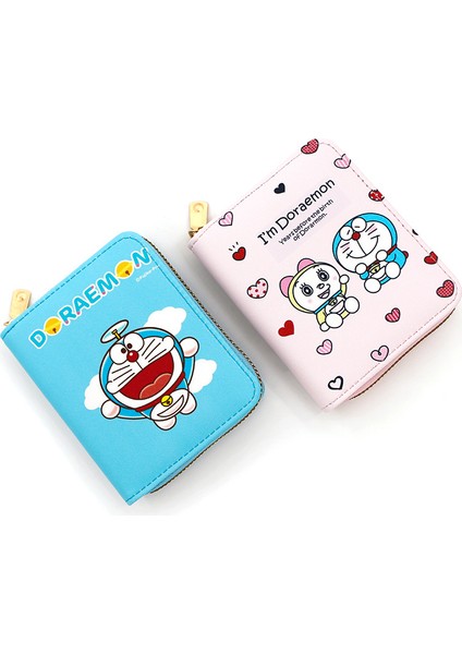 Mini Karikatür Cüzdan Doraemon Para Cüzdanı Öğrenci Para Cüzdanı Kart Tutucu 2-1 Taşınabilir Cüzdan Fermuarlı (Yurt Dışından)