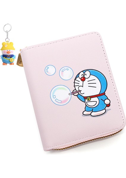 Mini Karikatür Cüzdan Doraemon Para Cüzdanı Öğrenci Para Cüzdanı Kart Tutucu 2-1 Taşınabilir Cüzdan Fermuarlı (Yurt Dışından)