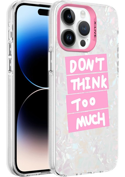 Apple iPhone 14 Pro Uyumlu Mermer Desenli Marbello Kapak-Pembe