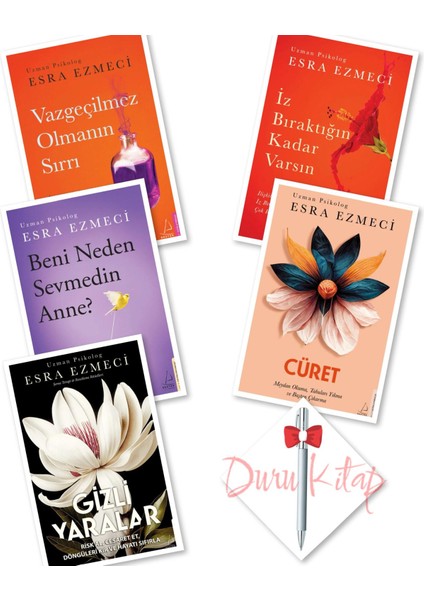 Esra Ezmeci 5 Kitap (Gizli Yaralar, Cüret, Vazgeçilmez Olma, Iz Bıraktığın Kadar +1), Caprice Kalem