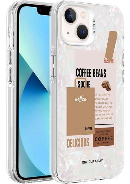 Apple iPhone 13 Uyumlu Mermer Desenli Marbello Kapak-Yeşil modelleri