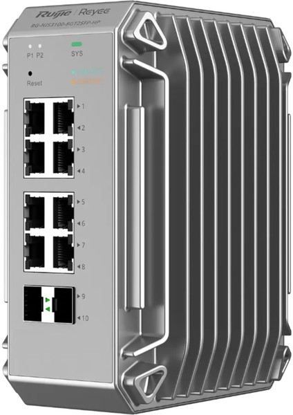 RG-NIS3100-8GT2SFP-HP 8 Portlu, 10/100/1000 Gigabit, Endüstriyel Switch, 2 Sfp, 8 Port Poe+ (240W)