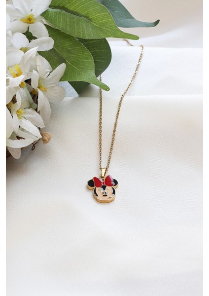 Mickey Mouse Çelik Kolye