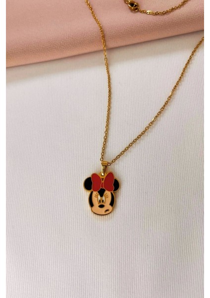 Mickey Mouse Çelik Kolye