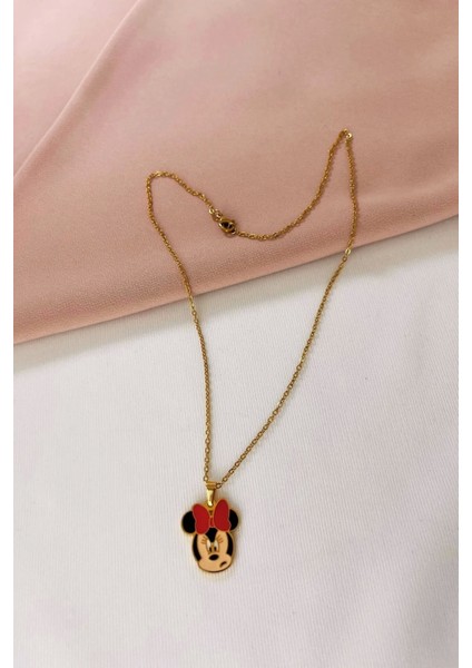 Mickey Mouse Çelik Kolye