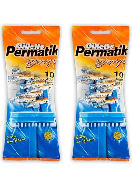 Permatik Banyo Kullan At Tıraş Bıçağı 10'lu x 2 Adet