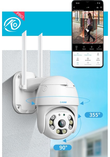 Pro Drs-3038 3MP 360° Görüş Hareketli WiFi Waterproof Akıllı Güvenlik Kamerası modelleri