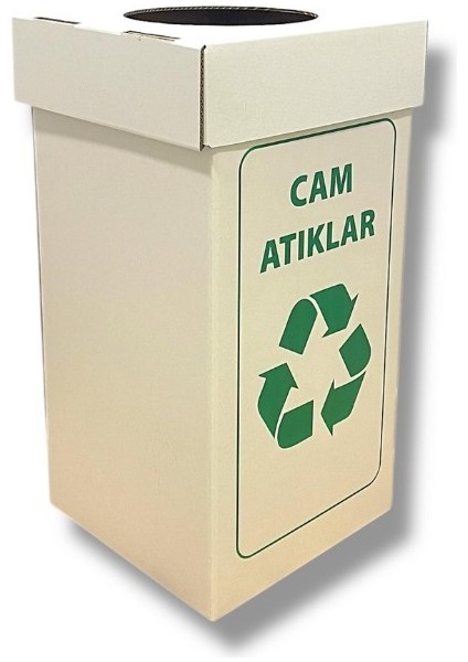 Cam Atık Kutusu 36 x 36 x 70 cm