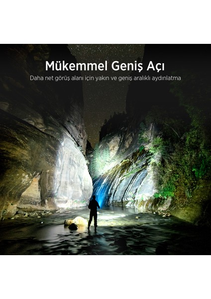 Flashlight BX5102FL 60W Led, Max. 3000 Lümen Parlaklık ve 1000 Metreye Kadar Uzun Menzilli, Şarj Edilebilir, LED Güç Göstergeli ve Çok Modlu Kompakt El Feneri