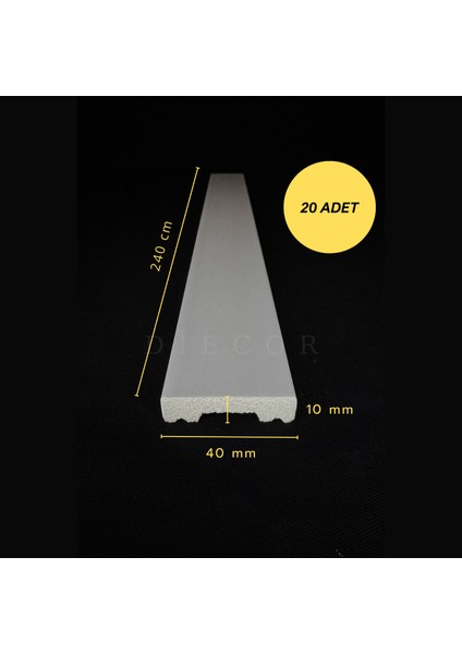 Dekoratif Boyanabilir 20 Adet 4 cm Polistren Duvar Çıtası