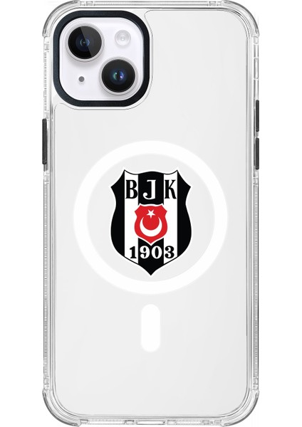 Apple iPhone 13 Beşiktaş Magsafe Logo Şeffaf Telefon Kılıfı