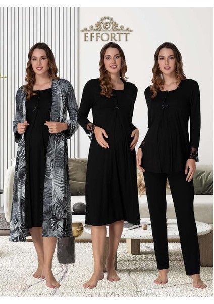 Dvina Effortt Dörtlü Lohusa Seti Siyah Large - 9046