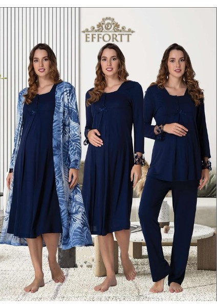 Dvina Effortt Dörtlü Lohusa Seti Lacivert Medium - 9046
