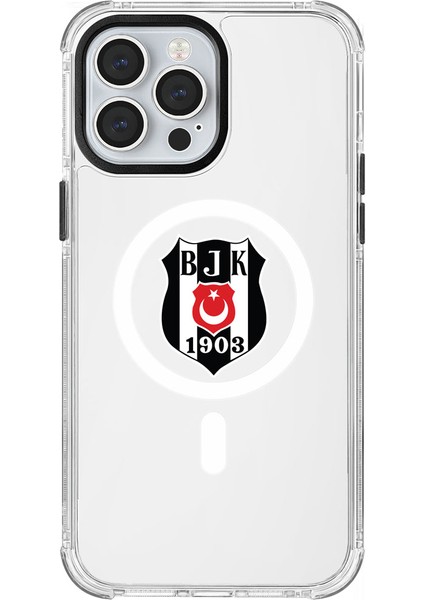 Apple iPhone 13 Pro Max Beşiktaş Magsafe Logo Şeffaf Telefon Kılıfı